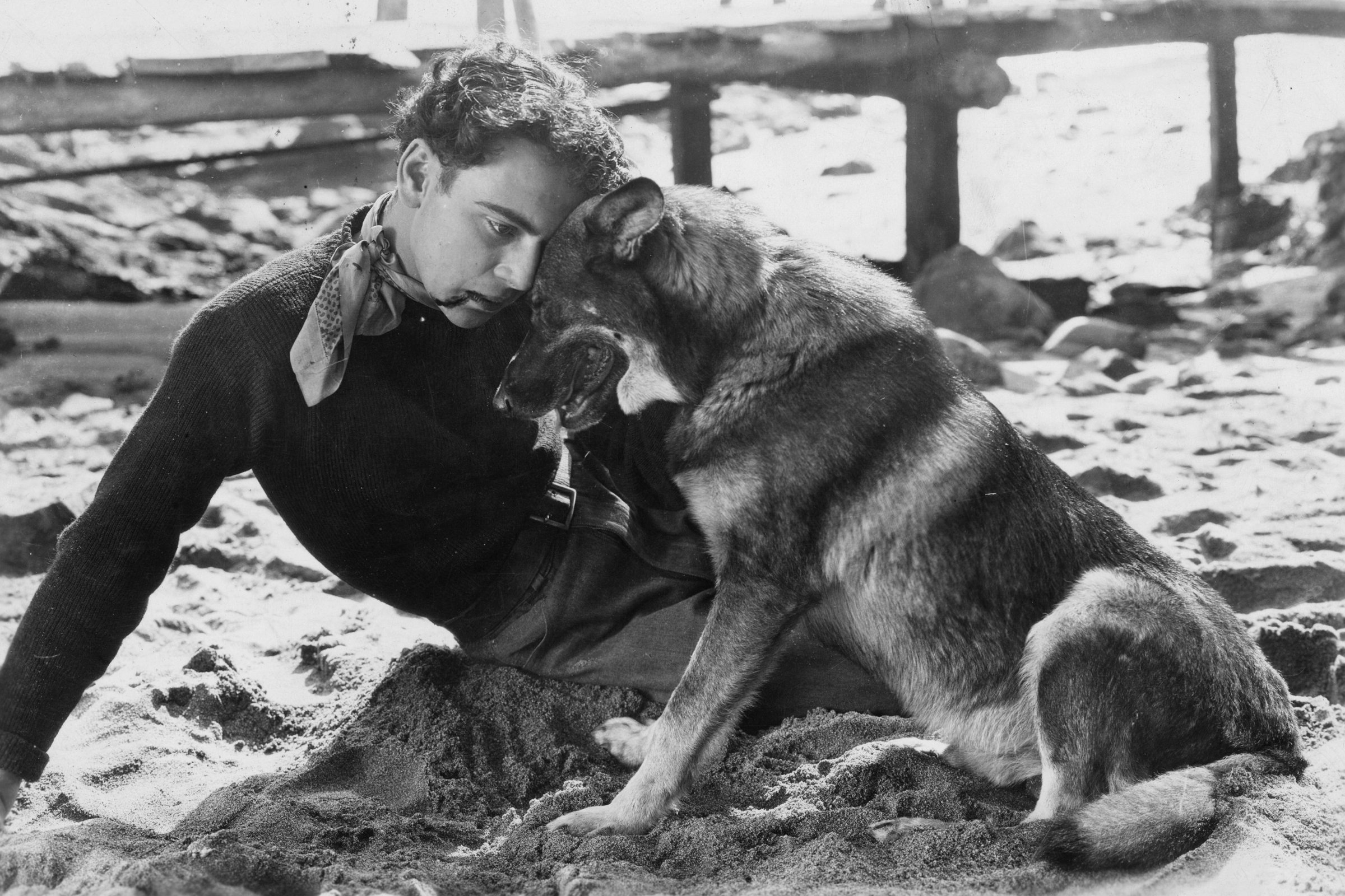 Rin Tin Tin egy 1924-es forgatáson.