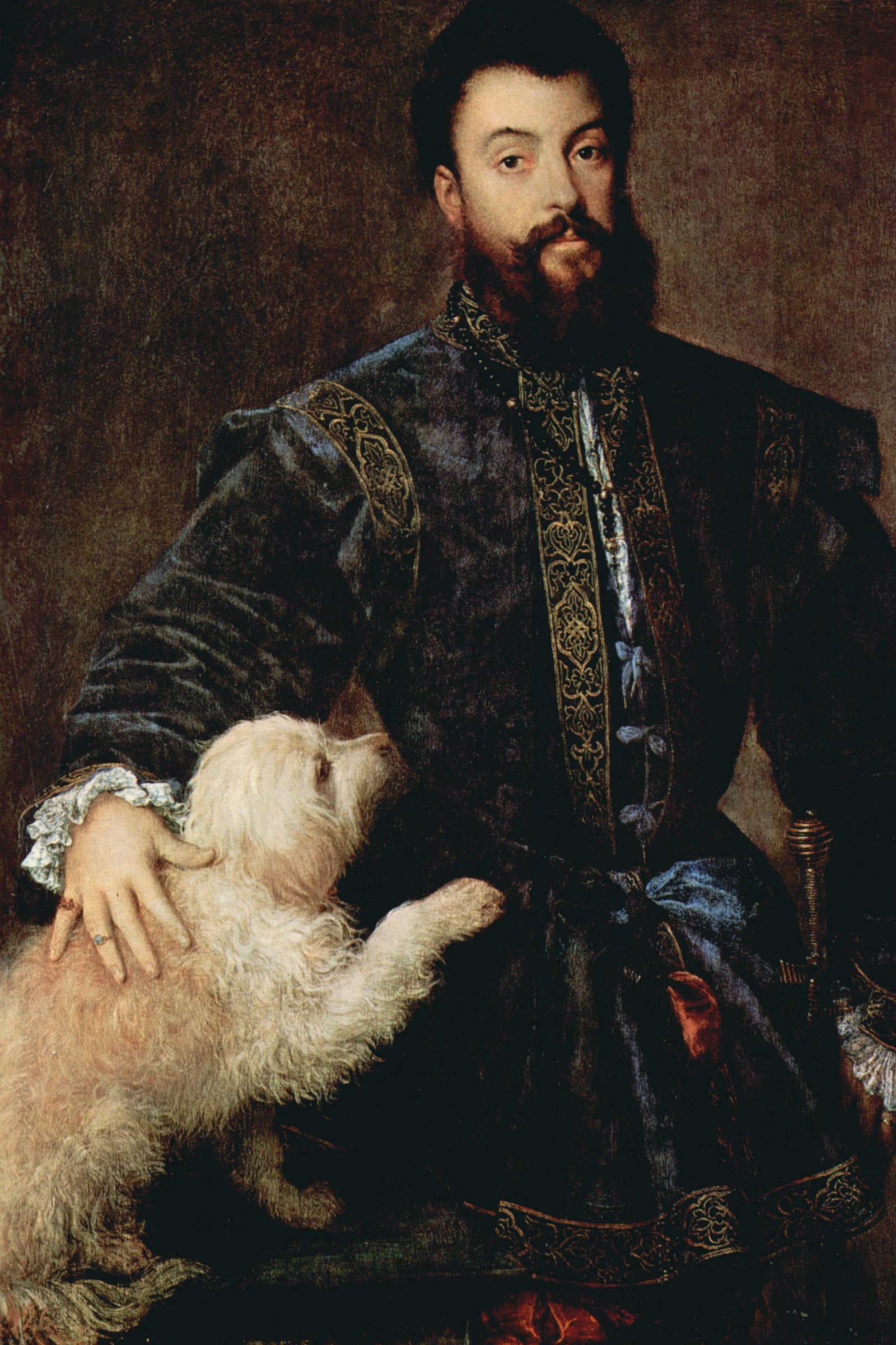 II. Federico Gonzaga portréja egy bolognese kutyával, Titian festménye festménye