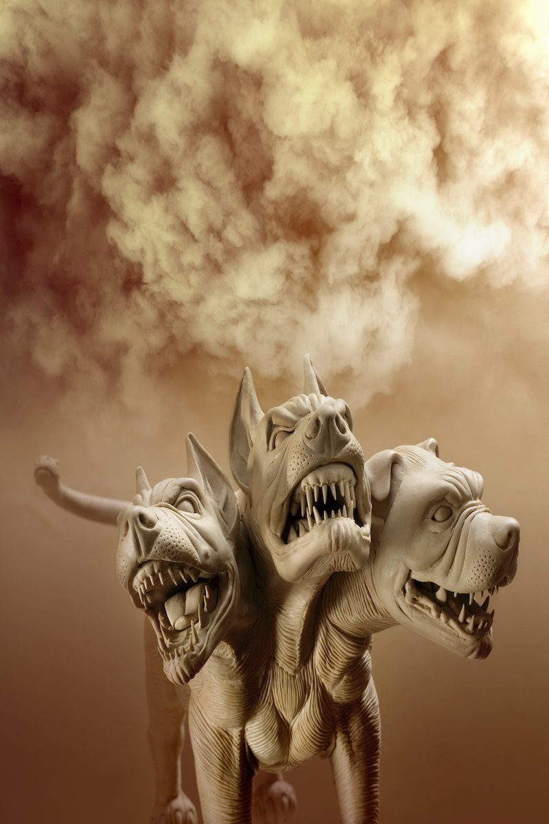 Dangerous dog with three heads
