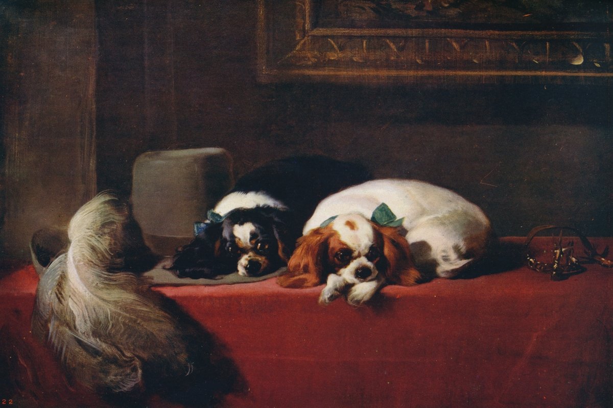 viktoriánus festmény edwin landseer king charles spániel