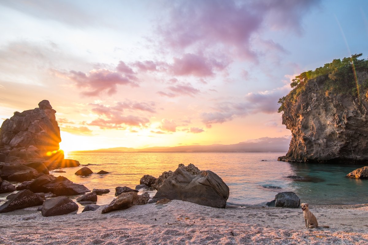 tenger strand naplemente