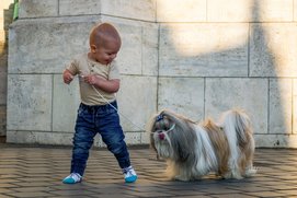 kisgyerek si-cut sétáltat