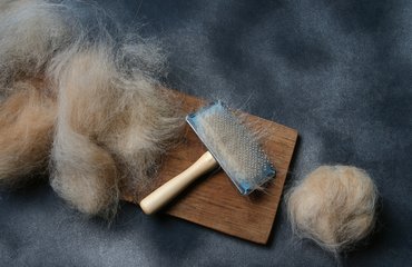 szőrgombócok kefével